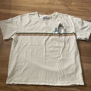 Cream Graphic Women's Tee with Totoro Design